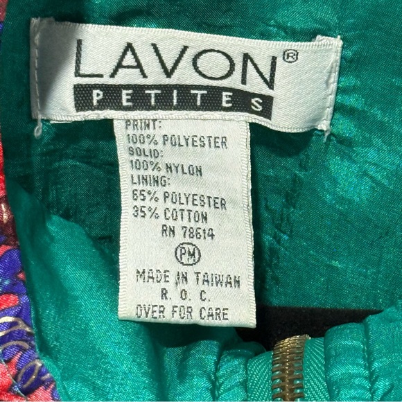 Lavon Petites PM Vintage Windbreaker Jacket Festival Retro Patchwork Print Event - Picture 8 of 16